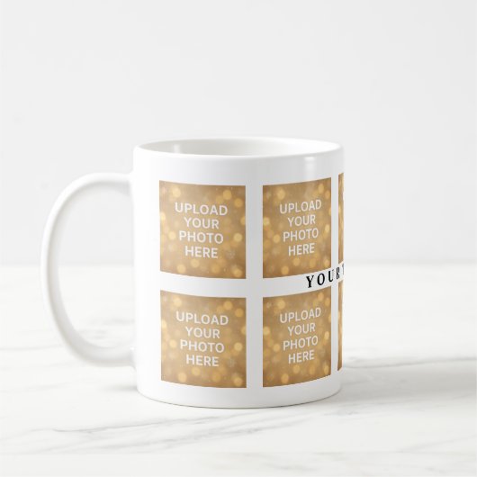 Custom 10 Photo Text Mug コーヒーマグカップ (左)