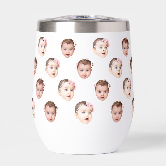 Custom 11 oz Funny Baby Kids Family Face 2 Photos (正面)
