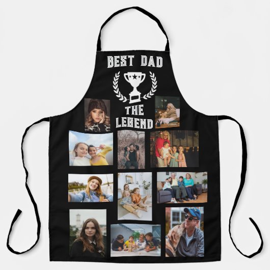 Custom 11 Photo Collage Black  エプロン (正面)