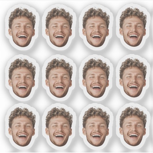 Custom 12 Face Sticker – Funny Personalized Photo シール (正面)