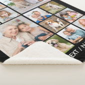 Custom 14 Photo Collage Personalized Black シェルパブランケット (3/4)