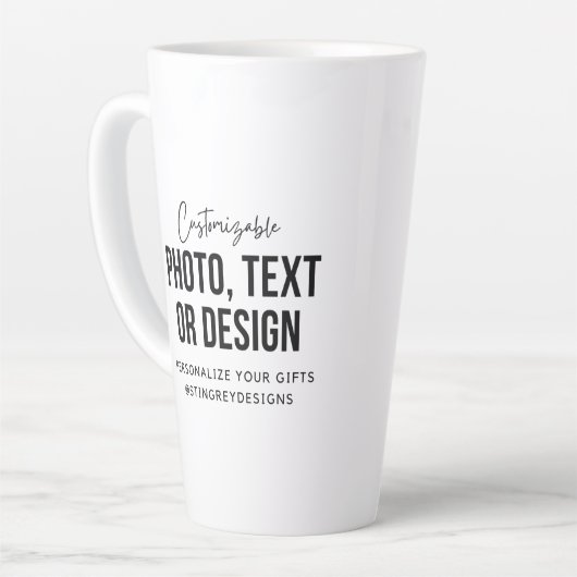Custom 17 oz Latte Mug | Personalized Coffee Cup カフェラテマグ (左アングル)