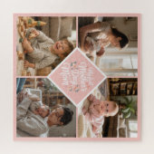 Custom 1st Mother's Day Photo Collage Pink Floral ジグソーパズル (横)