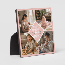 Custom 1st Mother's Day Photo Collage Pink Floral フォトプラーク