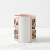 Custom 1st Mother's Day Photo Collage Pink Floral マグカップ (中央)
