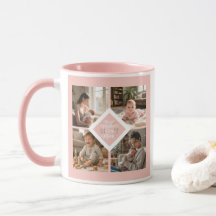 Custom 1st Mother's Day Photo Collage Pink Floral