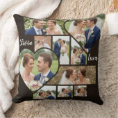 Custom 1st Wedding Anniversary Photo Collage クッション (ブランケット)