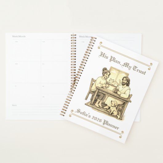 Custom 2026-2027 Sepia Jesus Minimalist Planner プランナー手帳 (ディスプレー)