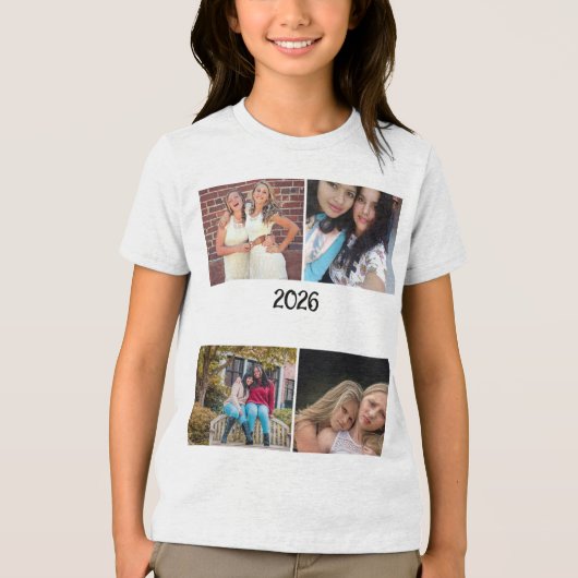 CUSTOM  2026 4 PHOTO COLLAGE トライブレンドＴシャツ (正面)