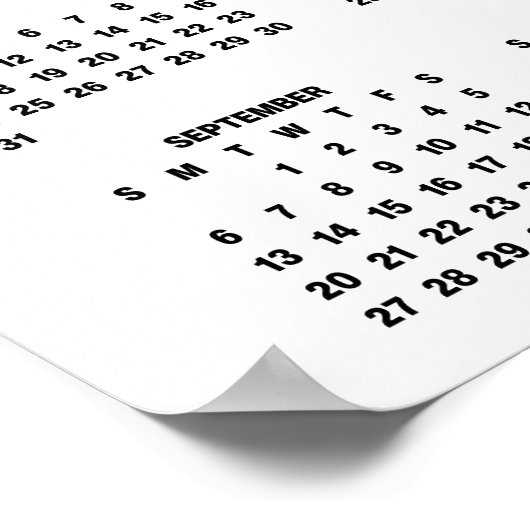 Custom 2026 Calendar 3 Photo Collage ポスター (角)