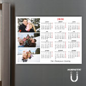 Custom 2026 Calendar Photo Collage Name Magnet  