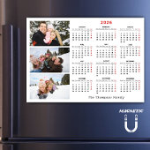 Custom 2026 Calendar Photo Collage Name Magnet  