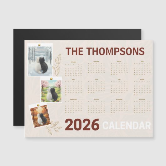Custom 2026  Calendar with Seasonal Cat (正面/裏面)