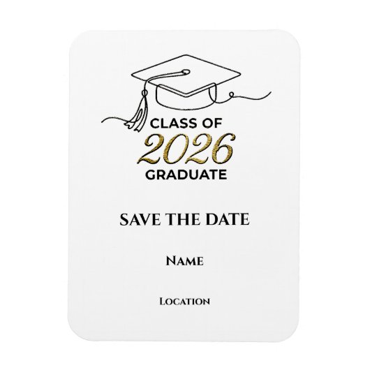Custom 2026 Graduation Save the Date Magnet マグネット (縦)