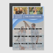 Custom 2026 Photo Family Name Calendar Magnetic  (正面/裏面)