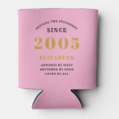 Custom 21st Birthday Pink Gold With Photo 缶クーラー (正面)