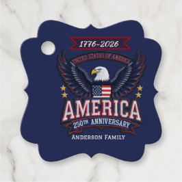 Custom 250th Anniversary America Eagle Favor Tags フェイバータグ