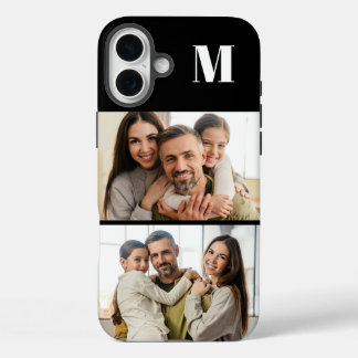 Custom 2 Family Photo & Monogrammed iPhone 16 Plusケース
