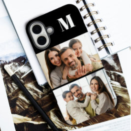 Custom 2 Family Photo & Monogrammed iPhone 16 Plusケース