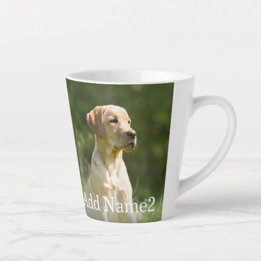 Custom 2 Photo and Text Personalized カフェラテマグ (右)