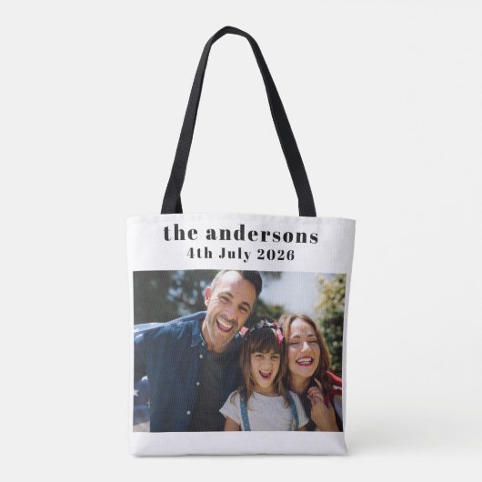Custom 2 Photo and Text Personalized Tote トートバッグ (裏面)