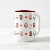 Custom 2 Photo Face Pattern Personalized Text ツートーンマグカップ (正面右)