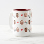 Custom 2 Photo Face Pattern Personalized Text ツートーンマグカップ (正面左)