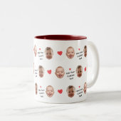 Custom 2 Photo Face Pattern Personalized Text ツートーンマグカップ (正面右)