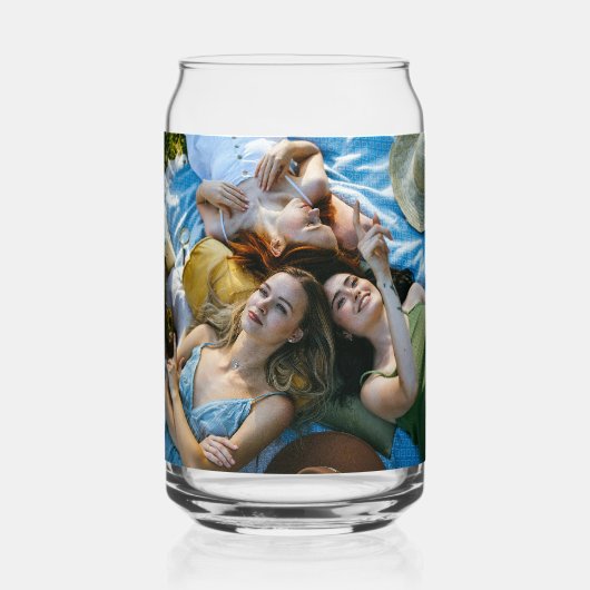 Custom 2 Photo Stylish Script Bridesmaid Gift ガラス缶 (裏面)