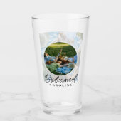 Custom 2 Photo Stylish Script Bridesmaid Gift タンブラーグラス (正面)