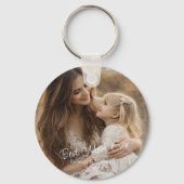 Custom 2 Photo & Text Best Mom Ever  キーホルダー (正面)
