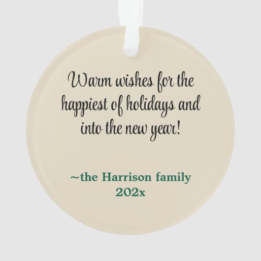 Custom, 2-Sides Red & Green Bouquet Acrylic オーナメント (裏面)