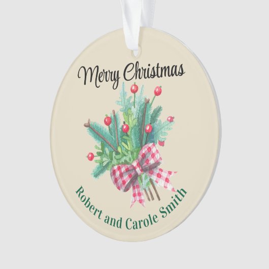 Custom, 2-Sides Red & Green Bouquet Acrylic オーナメント (正面)