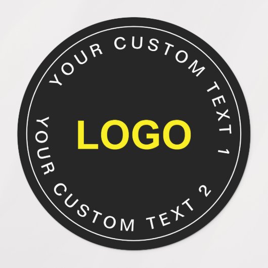 Custom 30 Business Logo, Black Waterproof Stickers ラベル (デザイン1)