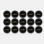 Custom 30 Business Logo, Black Waterproof Stickers ラベル (シート)