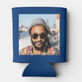 Custom 30th Birthday Blue Gold With Photo 缶クーラー (裏面)