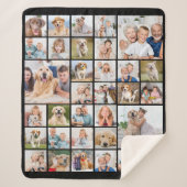 Custom 33 Photo Collage Family Friends Keepsake シェルパブランケット (正面)