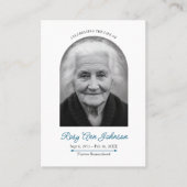 Custom 3.5" x 2.5" Funeral Photo Card with Cross  名刺 (正面)
