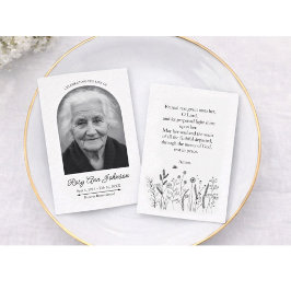 Custom 3.5" x 2.5" Funeral Photo Card with Prayer 名刺