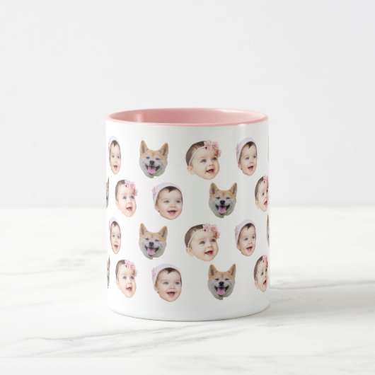 Custom 3 Baby Face Coffee Mug マグカップ (中央)
