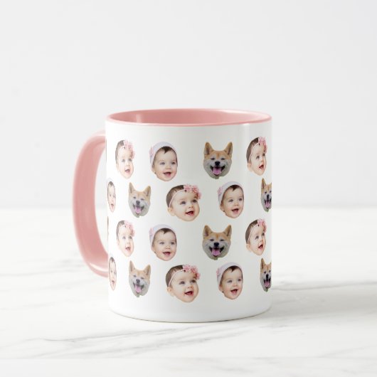 Custom 3 Baby Face Coffee Mug マグカップ (正面左)
