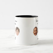 Custom 3 Kids Faces & Names Personalized Dad Gift ツートーンマグカップ (中央)