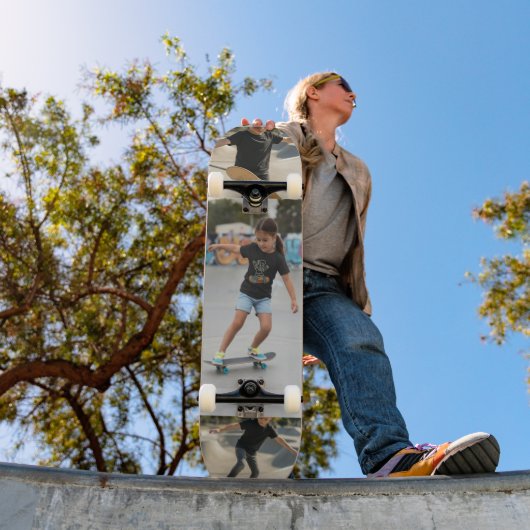 Custom 3-Photo Collage | Personalized Kids Action  スケートボード (室外1)