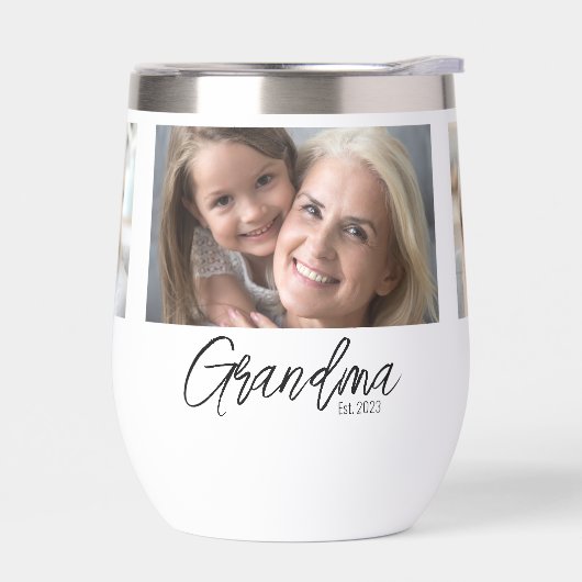 Custom 3 Photo Grandma Established Year (左面)