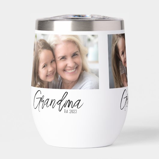 Custom 3 Photo Grandma Established Year (正面)