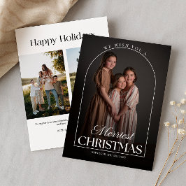 Custom 3 Photo Holiday Card | Modern Christmas シーズンカード