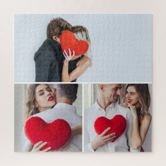 Custom 3 Photo Puzzle Lovers Valentine’s Day Gift ジグソーパズル