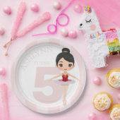 Custom 3D Cute Red Ballerina for Girls Birthday | ペーパープレート (パーティー)