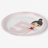 Custom 3D Cute Red Ballerina for Girls Birthday | ペーパープレート (アングル)