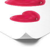 Custom 3D Jelly Hearts & Polka Dots Cute Pattern ポスター (角)